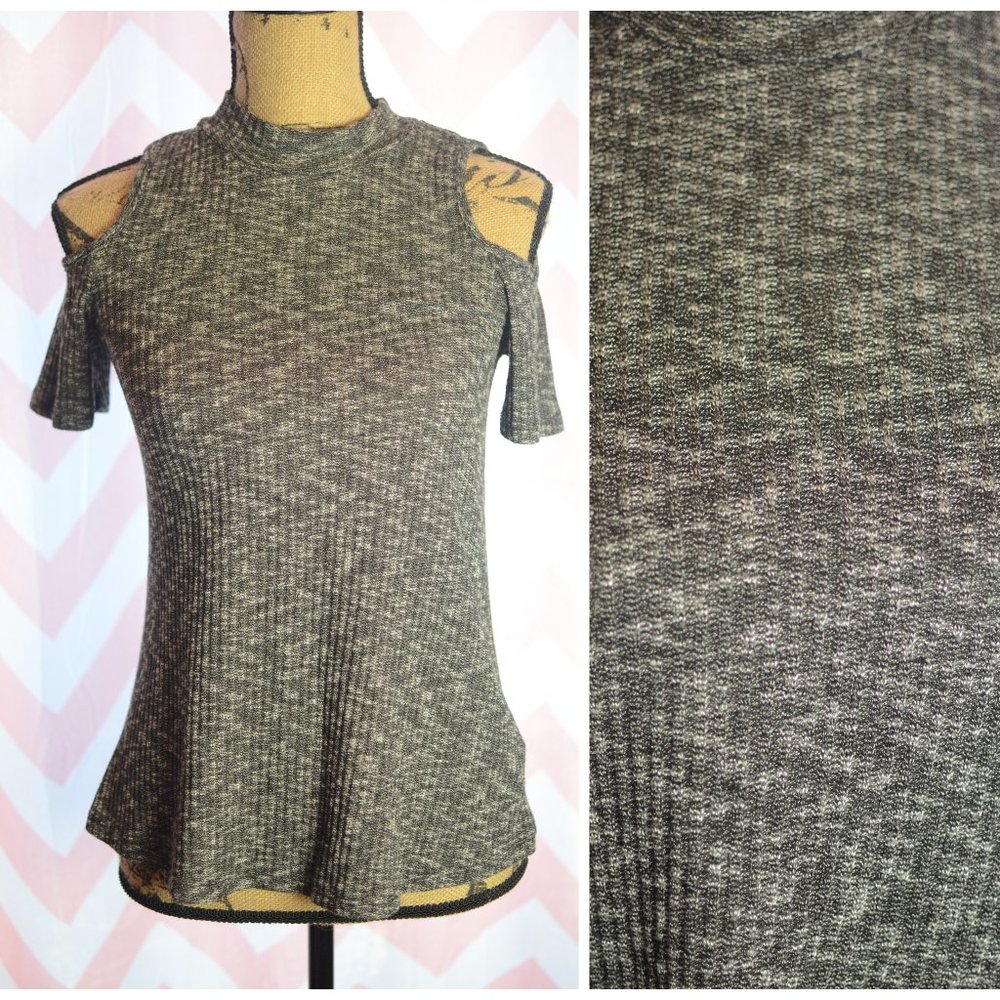 Social Teen Cold Shoulder Small Knit Top